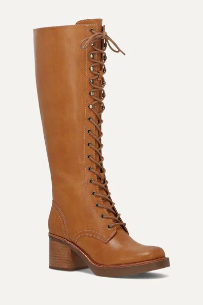 Frye And Co Fynn Knee High Lace Up In Brown