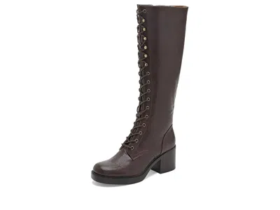 Frye And Co Fynn Knee High Lace-up Women's Boots Dark Brown: 8 M, Synthetic