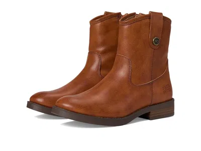 Frye And Co Girls Kellie Button Short (little Kid/big Kid) Girls Shoes Cognac : 6 Big Kid M, Faux Leather In Brown