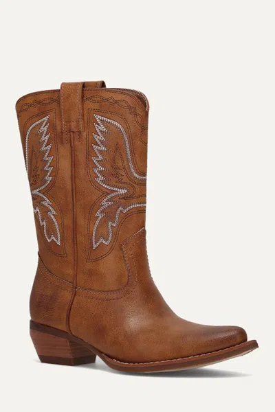 Frye And Co Irlene Short Deco Stitch In Brown