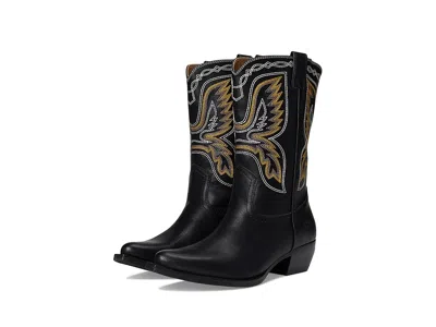 Frye And Co Irlene Short Deco Stitch Cowboy In Black