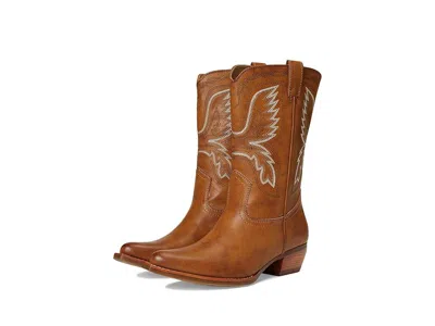 Frye And Co Irlene Short Deco Stitch Cowboy In Brown