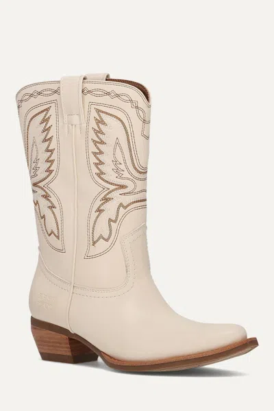 Frye And Co Irlene Short Deco Stitch In White