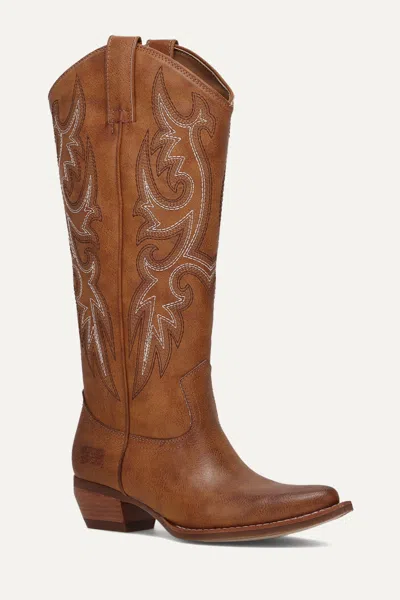 Frye And Co Womens Irlene Stacked Heel Cowboy Boots In Brown