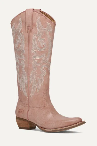 Frye And Co Irlene Tall Deco Stitch In Pink