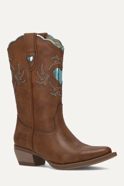 Frye And Co Kids' Iyla Heart Deco Girls In Brown