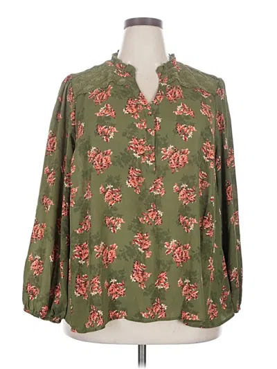 Pre-owned Frye And Co Long Sleeve Blouse In Green