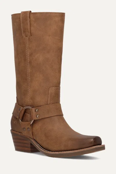 Frye And Co Womens Lorrie Stacked Heel Motorcycle Boots In Animal Print