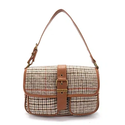 Frye And Co Maisie Plaid Shoulder Bag In Brown