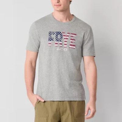 Frye And Co Mens Crew Neck Short Sleeve Regular Fit Graphic T-shirt In Gray