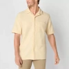 Frye And Co Mens Short Sleeve Regular Fit Button-down Shirt In Neutral