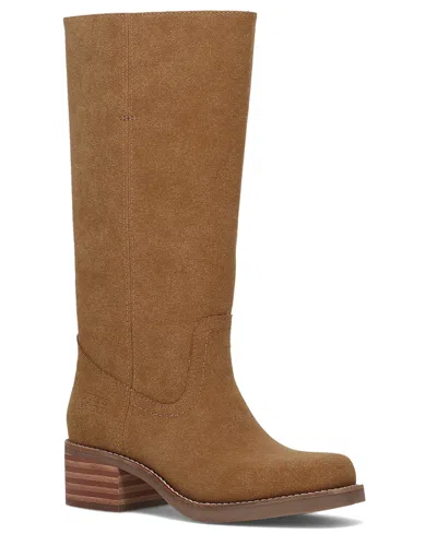 Frye And Co Women's Miranda Wide Calf Stacked Heel Boots In Teakwood