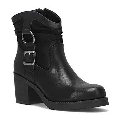 Frye And Co Womens Edith Stacked Heel Booties In Black