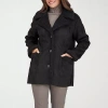 Frye And Co Womens Faux Shearling Midweight Coat In Black