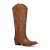 Frye And Co Womens Irlene Stacked Heel Cowboy Boots In Brown