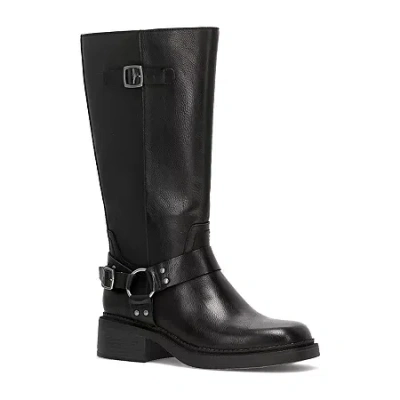 Frye And Co Womens Maeve Stacked Heel Motorcycle Boots In Black