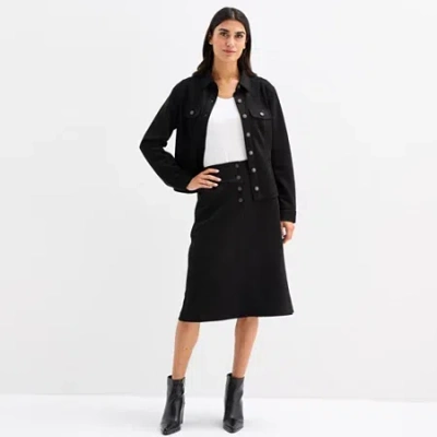 Frye And Co Womens Midi Pencil Skirt In Black