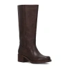 Frye And Co Womens Miranda Stacked Heel Riding Boots In Brown