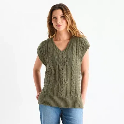 Frye And Co Womens Sweater Vest In Green
