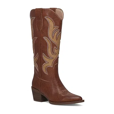 Frye And Co Womens Talitha Stacked Heel Cowboy Boots In Brown