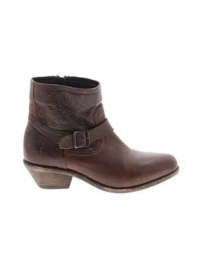 Pre-owned Frye Ankle Boots In Brown