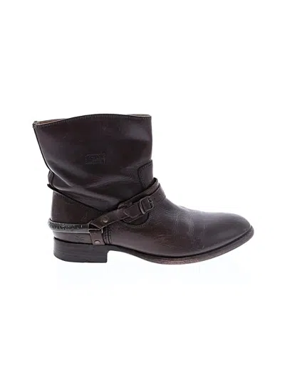 Pre-owned Frye Ankle Boots In Brown