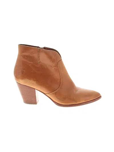 Pre-owned Frye Ankle Boots In Tan