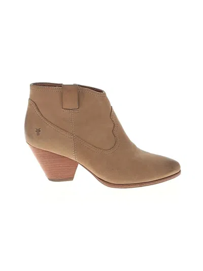 Pre-owned Frye Ankle Boots In Tan