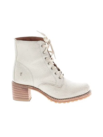 Pre-owned Frye Ankle Boots In White