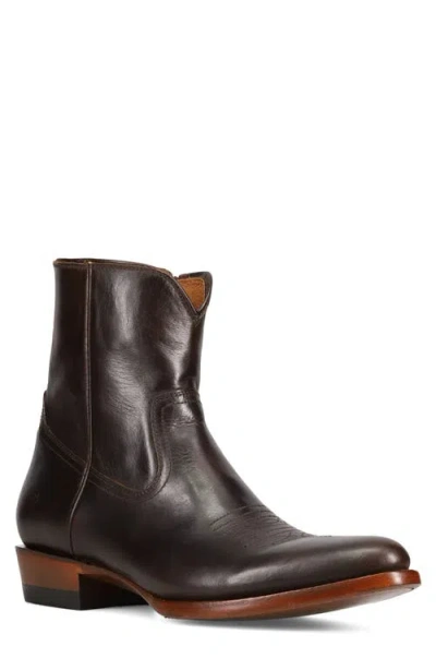 Frye Austin Inside Zip Plain Toe Boots In Burgundy