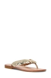 Frye Ava Fringe Flip Flop In Gold Mirror - Distressed Crackle Leather