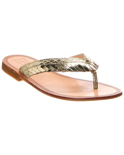 Frye Ava Fringe Leather Sandal In Gold