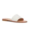Frye Ava Slide Sandal In White - Full Grain Leather