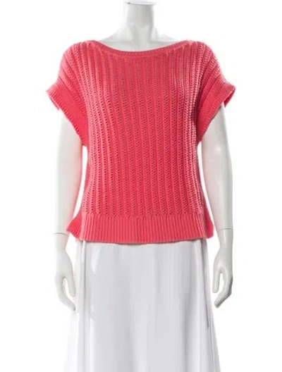 Pre-owned Frye Bateau Neckline Sweater In Pink