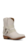 Frye Billy Ruffle Harness Bootie In Ivory