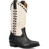 Frye Billy Pull-on Studded Western Boots In Black