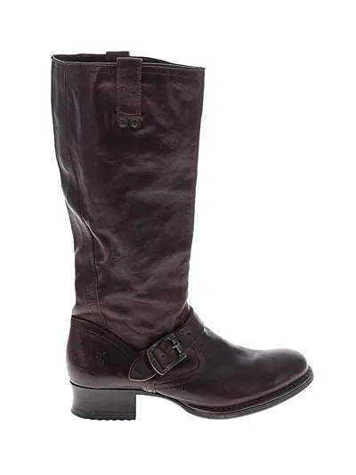 Pre-owned Frye Boots In Burgundy