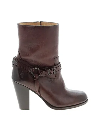 Pre-owned Frye Boots In Burgundy