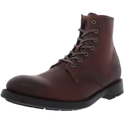 Frye Bowery Mens Leather Lace Up Ankle Boots In Green