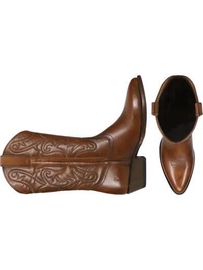 Frye Bruce Pull-on Plain Toe Cowboy Boots Cognac - Size: 12 D-width In Brown