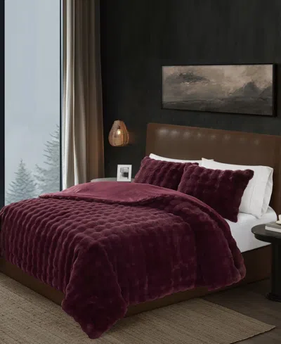 Frye Bubble Faux Fur 3-pc. Comforter Set, King In Purple