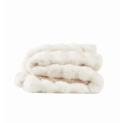 Frye Bubble Faux Fur Throw Blanket In Ivory