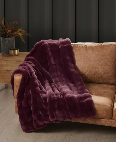 Frye Bubble Rabbit Faux Fur Throw, 50" X 70" In Purple