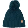 Frye Cable Knit Pompom Beanie In Green