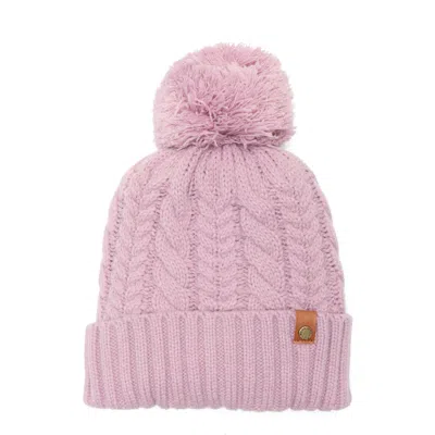 Frye Cable Knit Pompom Beanie In Pink