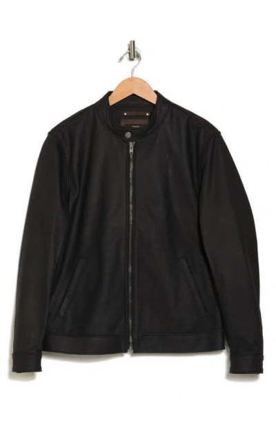 Frye Cafe Leather Racer Jacket In Black