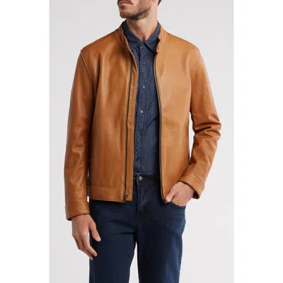 Frye Cafe Leather Racer Jacket In Honney