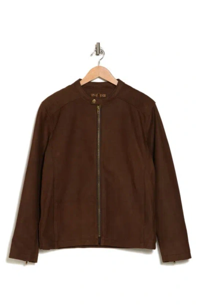 Frye Café Racer Leather Jacket In Tobacco