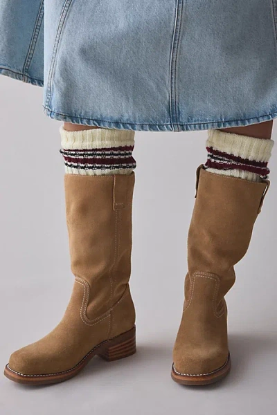 Frye Campus 12r Suede Boot In Tan Buck, Women's At Urban Outfitters In Brown