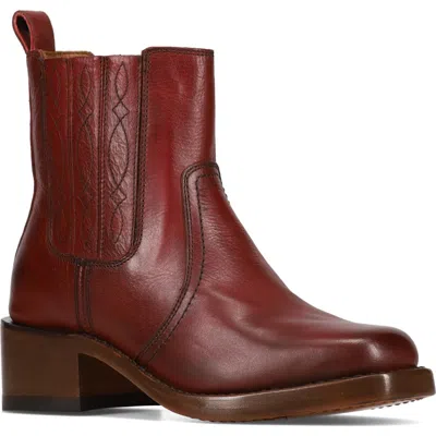 Frye Campus Chelsea Boot In Burgundy